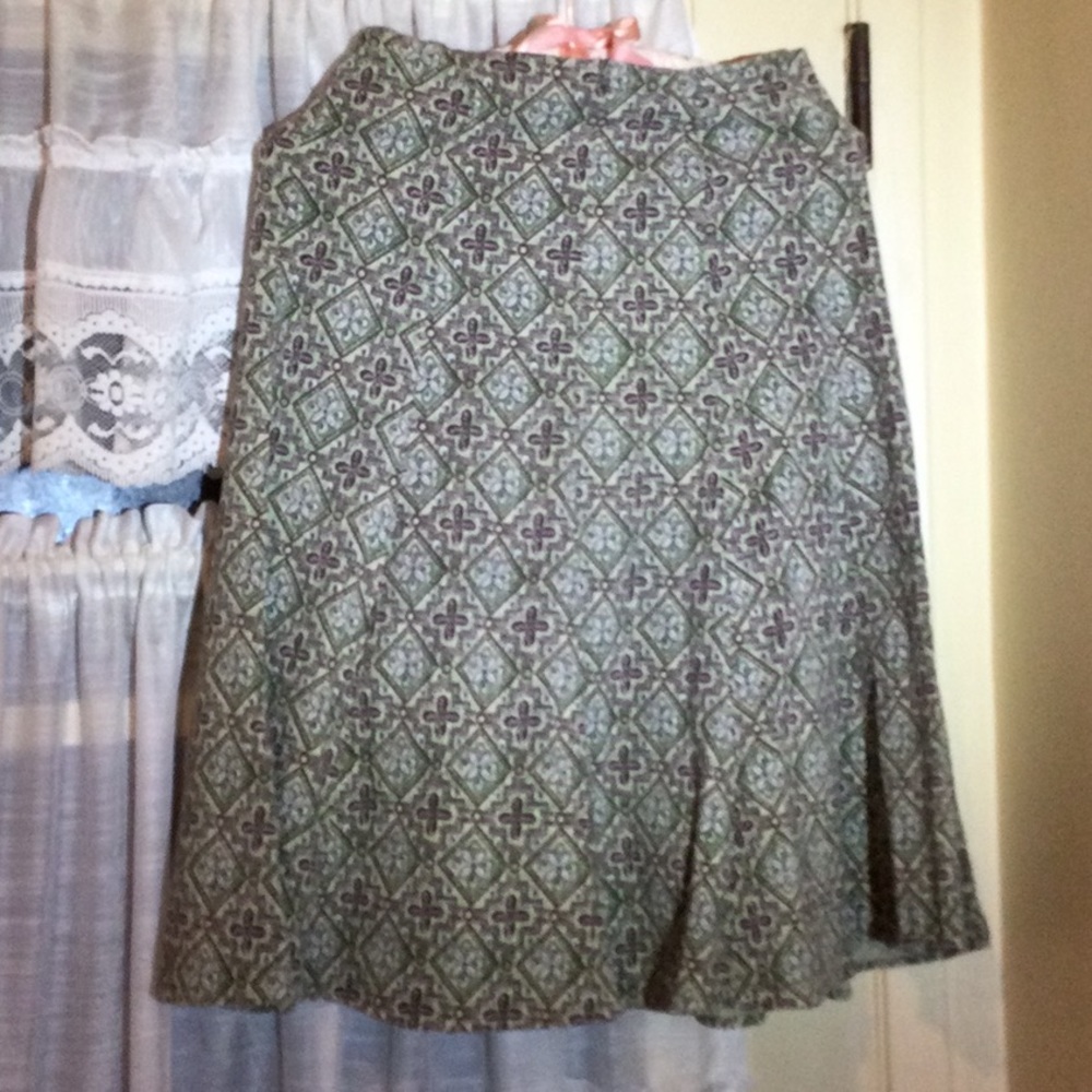 Vintage multi color Patterned A-Line Skirt